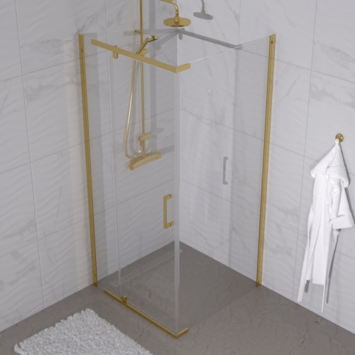 Душевое ограждение Triton Терра-Голд 90*90 стекло прозрачное фото 4