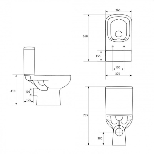 Компакт Cersanit Colour CLEAN ON 011, дюропласт с микролифтом фото 5