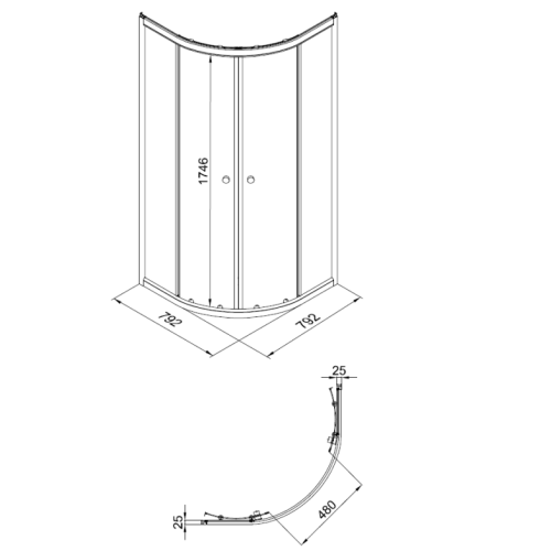 Душевое ограждение Triton Вельвет 80*80, 90*90 стекло матовое фото 6