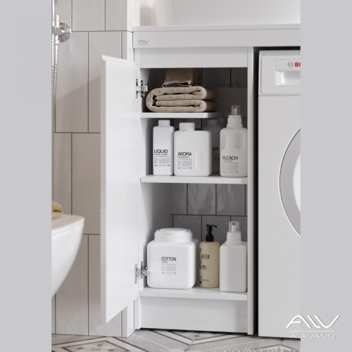 Тумбы с двумя раковинами Alavann Soft 130 (Ум Купер 56) напольные белые фото 3