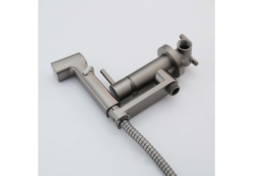 Смеситель скрытого монтажа с гигиеническим душем Aquatek Ника AQ1819BGM, оружейная сталь фото 2