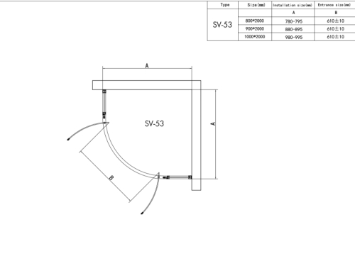 Душевое ограждение RGW 80*80, 90*90, 100*100 SV-53B фото 5