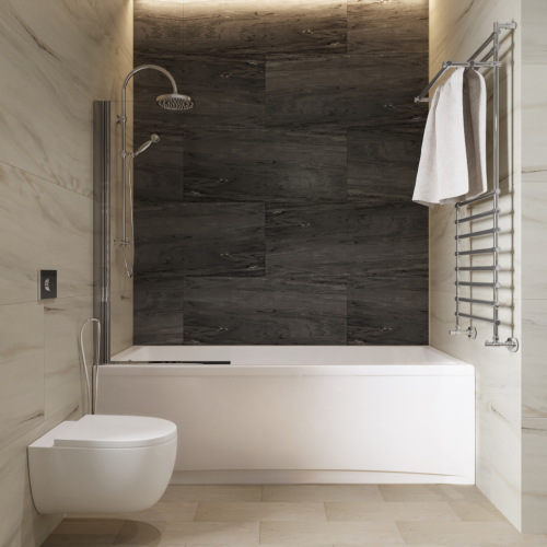 Штора на ванну Triton Соло 75 стекло прозрачное фото 4