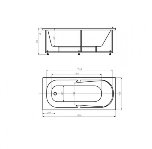 Ванна Aquatek Лея электронное управление 170*75 гидромассажная фото 4