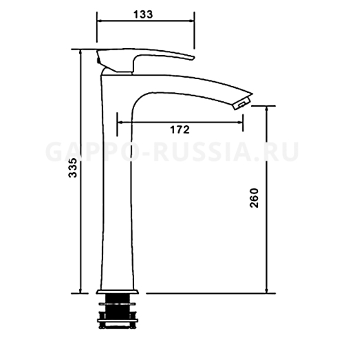 Смеситель высокий для раковины Gappo Jacob G1007-42 бронза фото 2