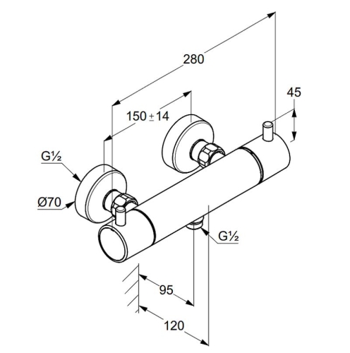 Смеситель для душа Kludi Bozz с термостатом 352033938 черный фото 2