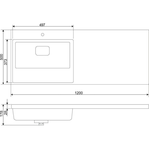 Тумба с раковиной над стиральной машиной Mirsant Soho Quadro 120 подвесная, белая фото 9