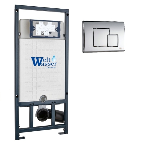 Инсталляция для унитаза WeltWasser Marberg 507 + кнопка хром, белая, черная