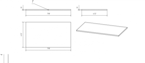 Столешница для тумбы Cersanit Moduo 80 дуб фото 3