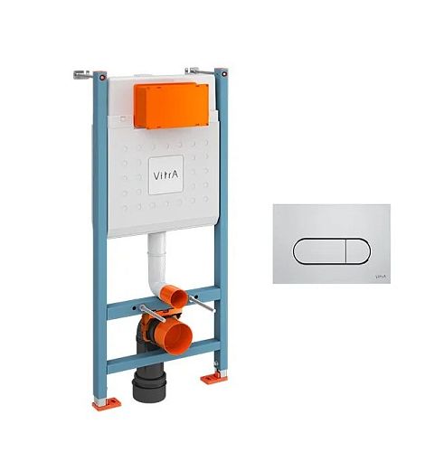 Инсталляция для унитаза VitrA V-Fix Core 732-5800-01 с кнопкой смыва Root R хром, черная матовая