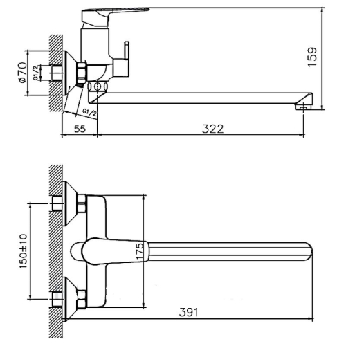 Смеситель для ванны Haiba HB22563 хром фото 2