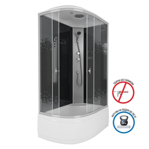 Душевая кабина Niagara Eco NG-7510-14R BLACK 120*80*215 высокий поддон(40см),стекло мозаика Душевая кабина Niagara Eco NG-7510-14R BLACK 120*80*215 высокий поддон(40см),стекло мозаика