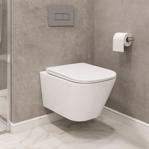 Унитаз подвесной безободковый Azario Esconda AZ-2805E, смыв Торнадо фото 7