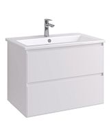 Тумба с умывальником Aquaton Люмин 75 подвесная, белый матовый