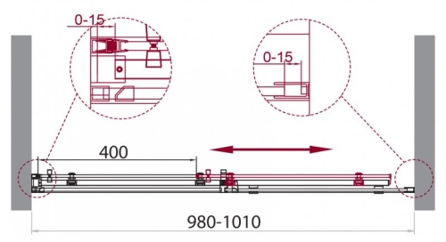 Душевая дверь Bel Bagno Acqua-BF-1 100, 110, 120, 130, 140, 150 стекло прозрачное, профиль хром, черный фото 2