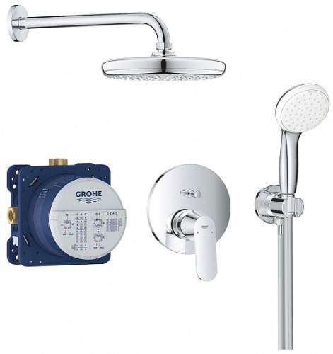 Душевая система скрытого монтажа Grohe Eurosmart Cosmopolitan Tempesta 210, хром, (25219001)