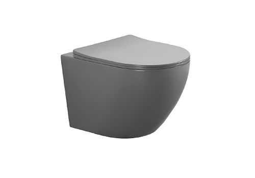 Унитаз подвесной безободковый Aquatek Европа AQ1901-MG, серый матовый