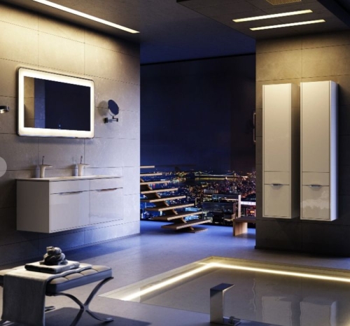 Тумба с умывальником Aqwella  MALAGA 120 подвесная белая фото 2