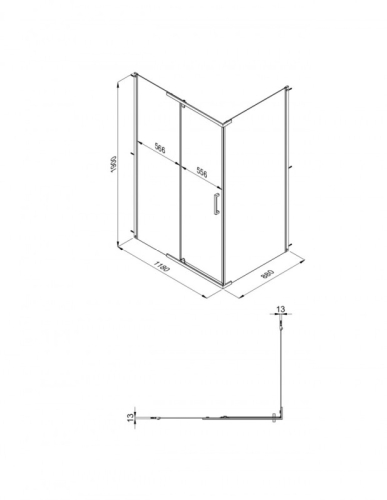 Душевое ограждение Triton Терра-Графит 120*90 прозрачное стекло фото 5