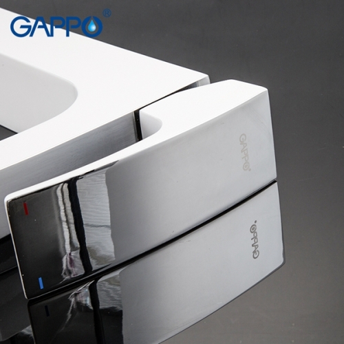 Смеситель высокий для раковины Gappo Jacob G1007-18 белый/хром фото 5