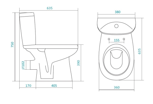 Компакт Santek Анимо с сидением стандарт дюропласт фото 2