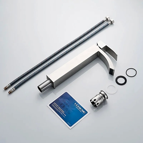 Смеситель высокий на умывальник Ledeme L71117 нержавеющая сталь фото 6