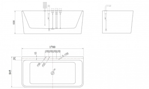 Ванна ESBANO Paris SM 170*84.5 акрил фото 2