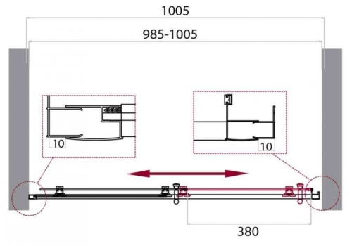 Душевая дверь Bel Bagno Uno-195-BF-1 100, 110, 120, 130, 140, 150, 155, 160 стекло прозрачное фото 2