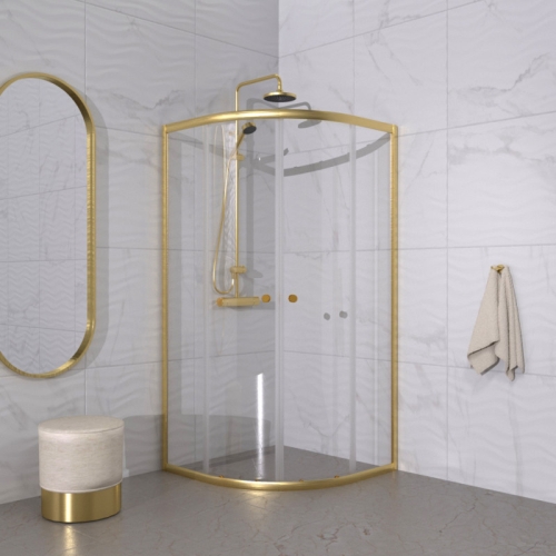 Душевое ограждение Triton Альфа-Голд 90*90, прозрачное стекло фото 3