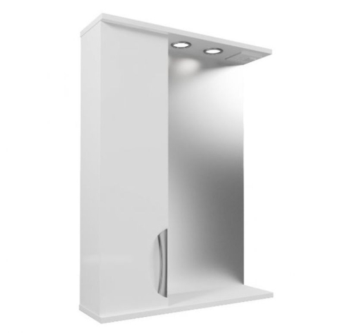 Зеркальный шкаф Мирсант Камилла 60/2 белый L/R с одним ящиком