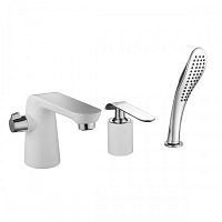 Смеситель на борт ванны 3 отв Lemark Melange LM4947CW хром-белый