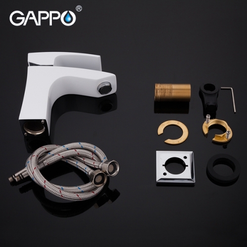 Смеситель для раковины Gappo Jacob G1007-7 белый/хром фото 6