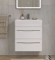 Тумба с умывальником Velvex Jill 60, 80 подвесная, белая матовая