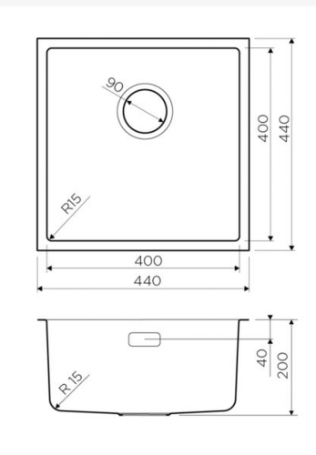Кухонная мойка OMOIKIRI Tadzava 44-U-IN Quadro 1 мм нержавеющая сталь фото 5