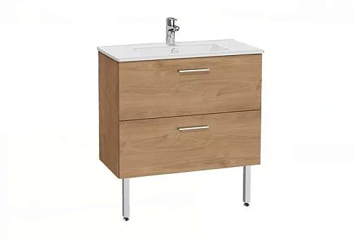 Тумба с раковиной Vitra Mia 80 золотой дуб, подвесная/напольная