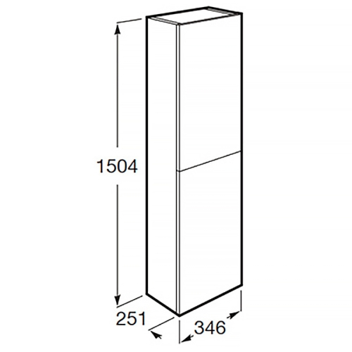 Пенал подвесной Roca Domi 35 небесно синий матовый фото 3