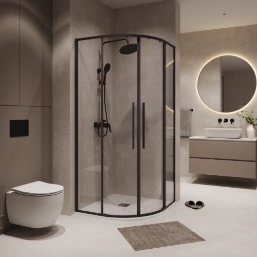 Душевое ограждение Niagara Нова/Nova NG-6825(6826)-34ВLACK 80*80, 90*90,стекло прозрачное фото 3