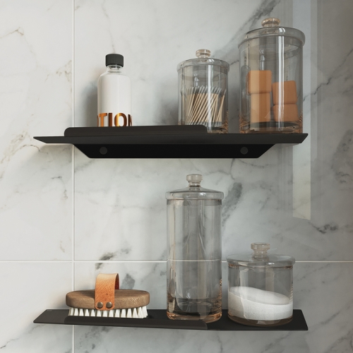 Полка прямая металлическая Iddis Sena черная фото 3