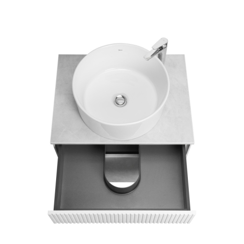 Тумба под раковину Aquaton Марбл 60, 80, 100 Слэйт/Белый матовый фото 3