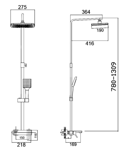 Душевая система Haiba HB24818-7 черный фото 2
