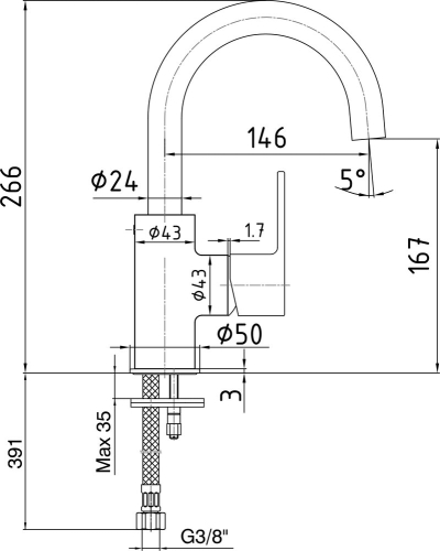 Смеситель для раковины E.C.A Nita 102188036EX хром фото 2