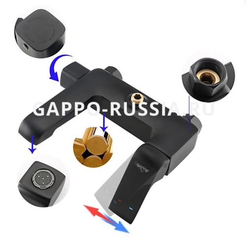 Душевая система Gappo Aventador G2450 черная фото 3