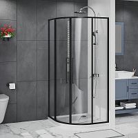 Душевое ограждение Azario Шанхай 80*80, 90*90, 100*100 профиль черный матовый