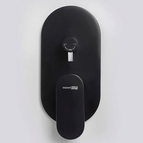 Встроенный смеситель для ванны на 2 положения Wasserkraft A16777 (душевой комплект) черный Soft-touch фото 2