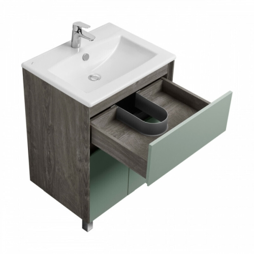 Тумба с раковиной Aquaton Форест 60, 75 Дуб Рошелье/Сумеречный голубой фото 4