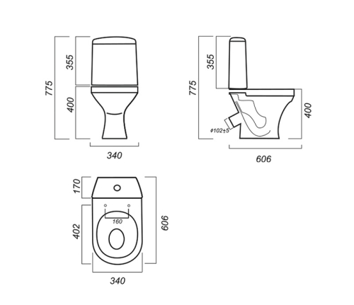 Унитаз напольный Sanita Аттика Стандарт с сидением полипропилен фото 5