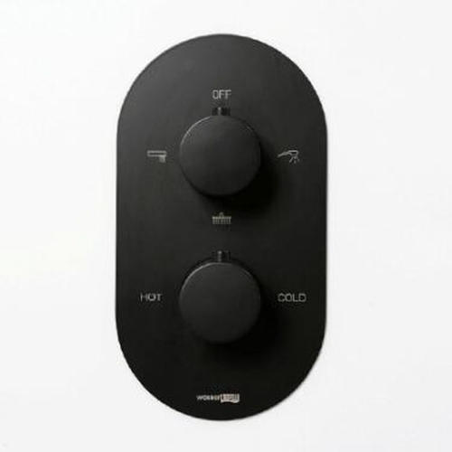 Встроенный смеситель для ванны на 3 положения Wasserkraft A177477 Thermo (душевой комплект) черный Soft-touch фото 6