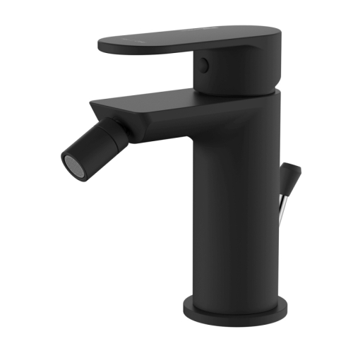 Смеситель с донным клапаном для биде Wasserkraft Elbe 7406 черный Soft-touch