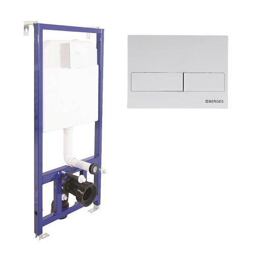 Инсталяция Berges Wasserhaus NOVUM кнопка L хром, белая, чёрная, белая Soft Touch, хром матовый