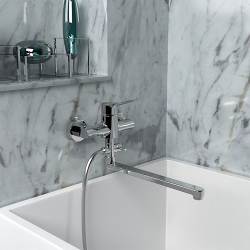 Смеситель для ванны с длинным изливом Paini Messina MECR119KM, хром, без аксессуаров фото 2